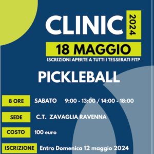 Clinic pickleball a Ravenna 18/05/24