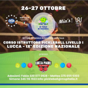 corso istruttori pickleball Lucca 2024