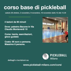 corso pickleball Milano 2024